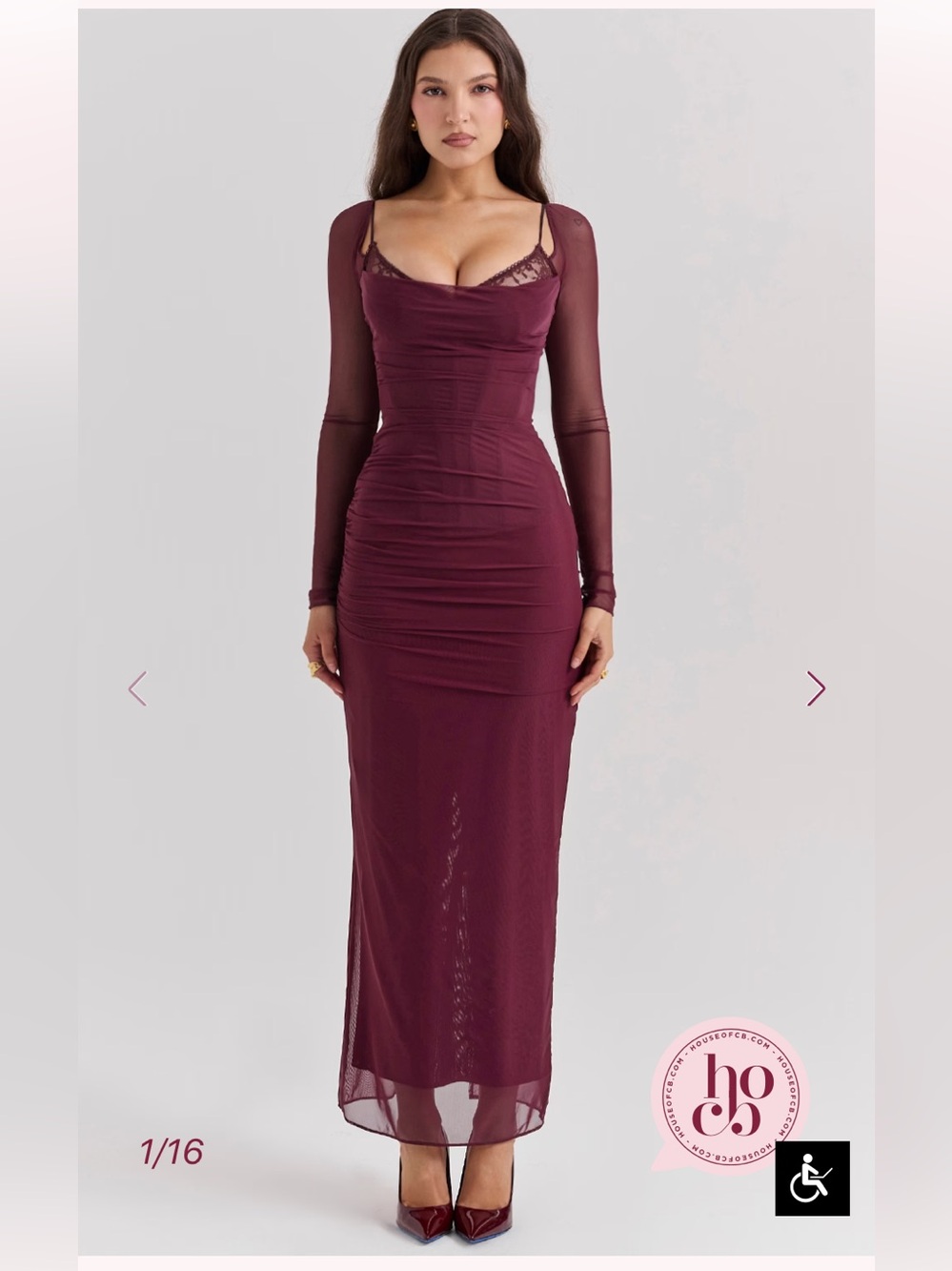 House of cb KATARINA Wine Maxi Dress